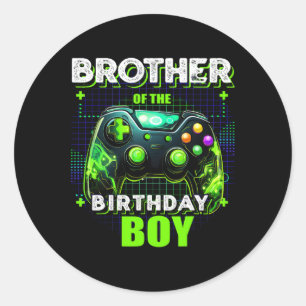 Of The Birthday Boy Matching Family Video Game Par Classic Round Sticker