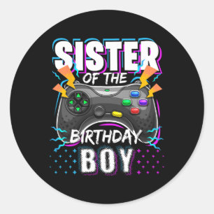 Of The Birthday Boy Matching Video Game Birthday 1 Classic Round Sticker