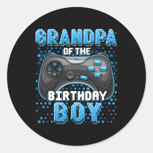 Of The Birthday Boy Matching Video Game Birthday 3 Classic Round Sticker