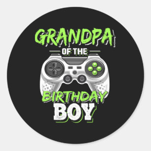 Of The Birthday Boy Matching Video Game Birthday 5 Classic Round Sticker