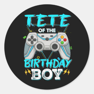 Of The Birthday Boy Matching Video Game Birthday Classic Round Sticker