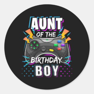 Of The Birthday Boy Matching Video Game Birthday G Classic Round Sticker