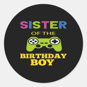 Of The Birthday Boy Matching Video Game Classic Round Sticker