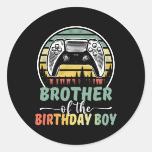 Of The Birthday Boy Video Gamer Matching Family Classic Round Sticker