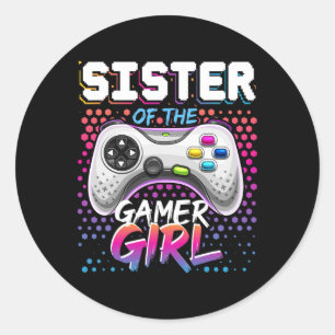 Of The Gamer Girl Matching Video Game Birthday Gif Classic Round Sticker