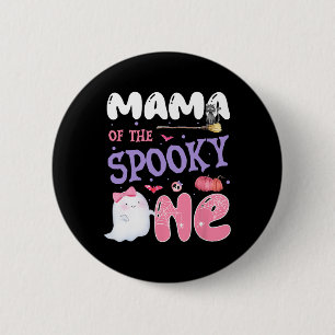 Of The Spooky One 1st Birthday Halloween Pink Ghos 6 Cm Round Badge