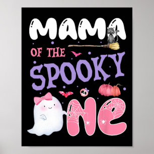 Of The Spooky One 1st Birthday Halloween Pink Ghos Poster