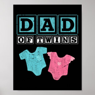 Of Twins Family Daddy Fathers Day Future Parents Poster