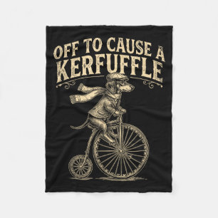 Off Cause Kerfuffle Dachshund Dog Illustration Fleece Blanket