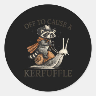 Off Cause Kerfuffle Raccoon Classic Round Sticker