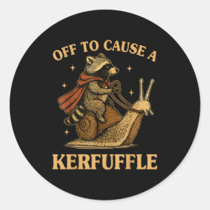Off Cause Kerfuffle Raccoon Weirdcore Classic Round Sticker