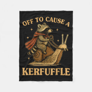 Off Cause Kerfuffle Raccoon Weirdcore Illustration Fleece Blanket