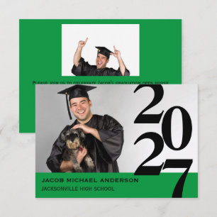 Off Centre Numbers - 3x5 Graduation Announcement