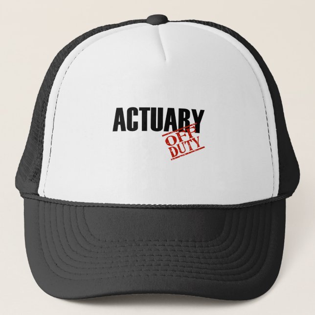 OFF DUTY ACTUARY LIGHT TRUCKER HAT (Front)