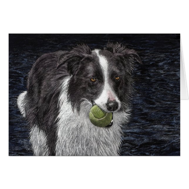 "Off Duty?" Border Collie Card (Front Horizontal)