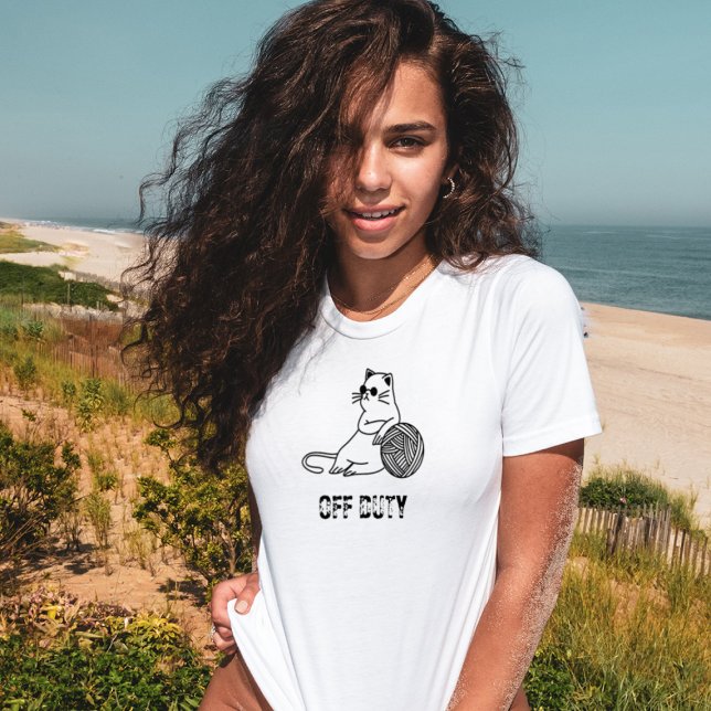 Off Duty Lazy Cat - Cute and Funny Bored Cat T-Shirt (Creator Uploaded)