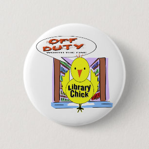 Off Duty Librarian - Worth The Fine 6 Cm Round Badge