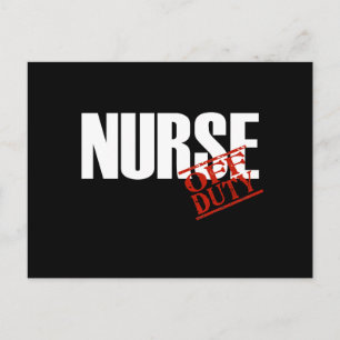 OFF DUTY NURSE DARK POSTCARD