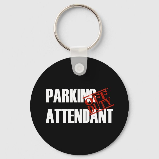 OFF DUTY PARKING ATTENDANT DARK KEY RING (Front)