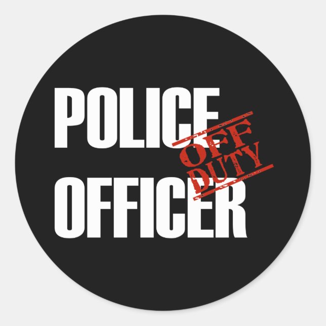 OFF DUTY POLICE OFFICER DARK CLASSIC ROUND STICKER (Front)