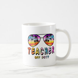 Off Duty Rainbow Sungles Palm Beach End Of School Coffee Mug