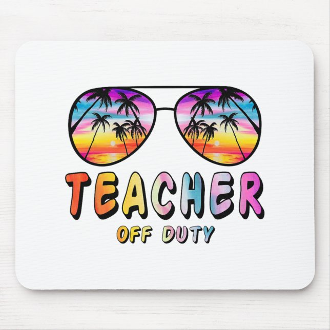 Off Duty Rainbow Sungles Palm Beach End Of School  Mouse Pad (Front)