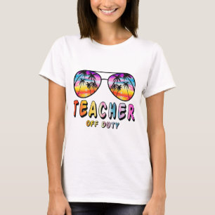 Off Duty Rainbow Sungles Palm Beach End Of School T-Shirt