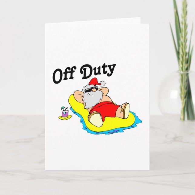 Off Duty Santa (Sunbathing) Holiday Card (Front)