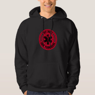 Off Duty Save Yourselves Red Emt Nurse Paramedic Hoodie