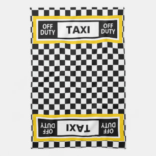 Off Duty Taxi Driver New York Yellow Cab Tea Towel
