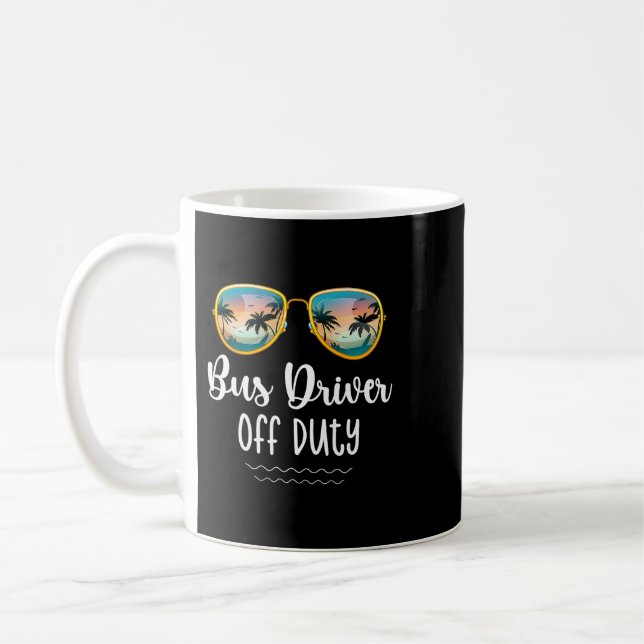 Off Duty Yellow School Bus Driver Beach Summer Tri Coffee Mug (Left)