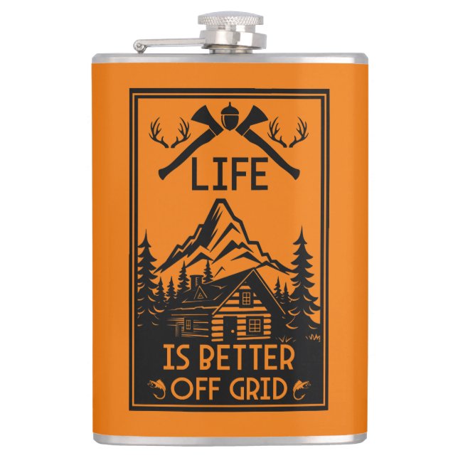 OFF GRID LIFE HIP FLASK (Front)