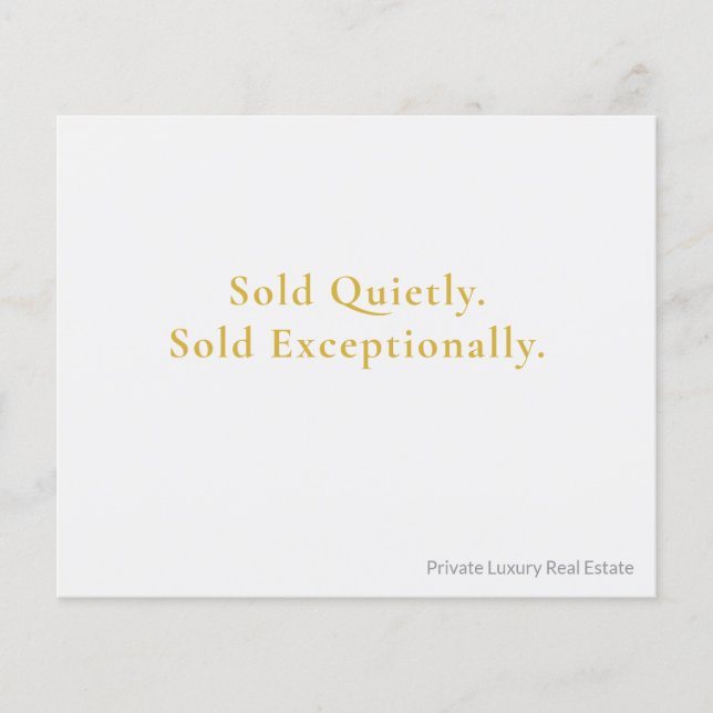 Off-Market Luxury Real Estate Postcard | Private  Flyer (Front)