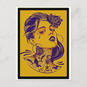 OFF ON WOMAN POSTCARD