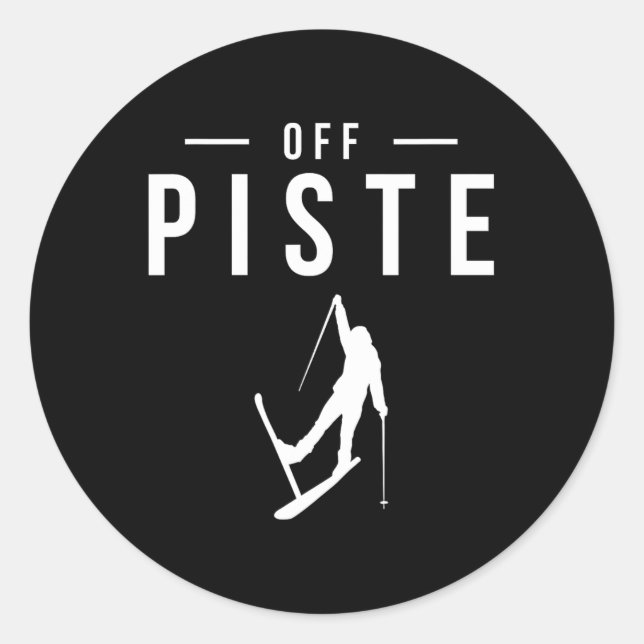 Off Piste Skiing Ski  Classic Round Sticker (Front)