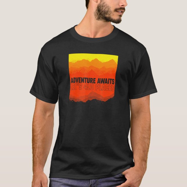 Off Road Adventure Awaits Mountains T-Shirt (Front)