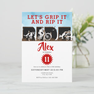 Off Road Adventure Dirt Bike Motocross Birthday Invitation
