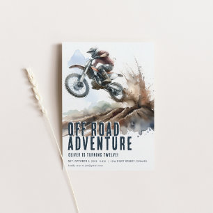 Off Road Adventure Motorcycle Party Invitation