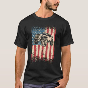 Off Road American Usa Flag 4X4 Mudding T-Shirt