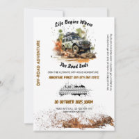 Off-road Car Adventure Invitation