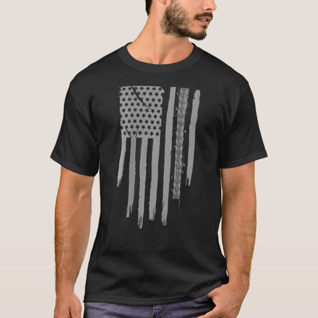 Off Road  Dirt Bike Flag  Four Wheels American Fla T-Shirt (Front)
