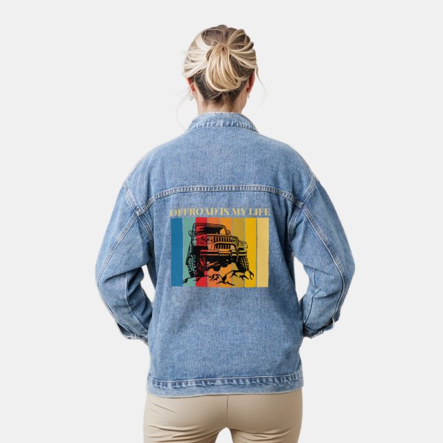 off road is my life denim jacket (Model)