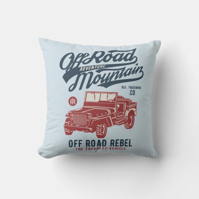 Off Road Jeep Throw Pillow (Front)