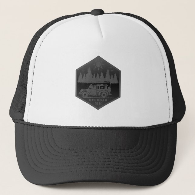 OFF ROAD ME Wilderness BW Trucker Hat (Front)