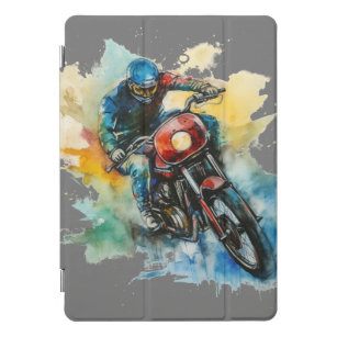 Off-Road Motorbike Watercolor Art - Speed Racing iPad Pro Cover