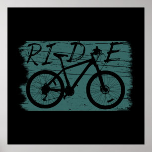 off road mountain biking saying poster