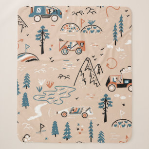Off-road Racing. Mountain Forest Rally. Toy Car Ra Sherpa Blanket