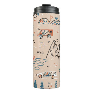 Off-road racing, vintage seamless. thermal tumbler