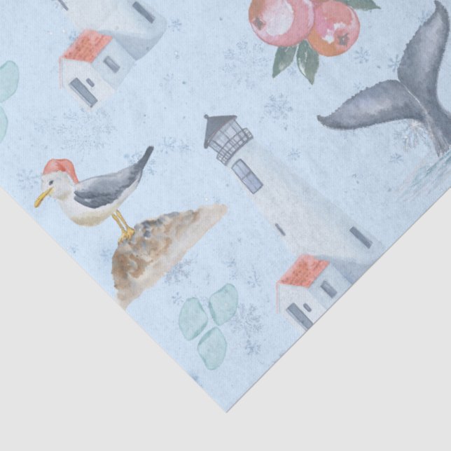 Off-Season Cape Cod Holiday Tissue Paper (Detail)