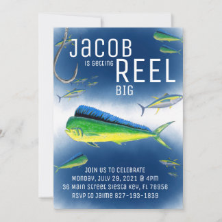 Off shore fish birthday invitation